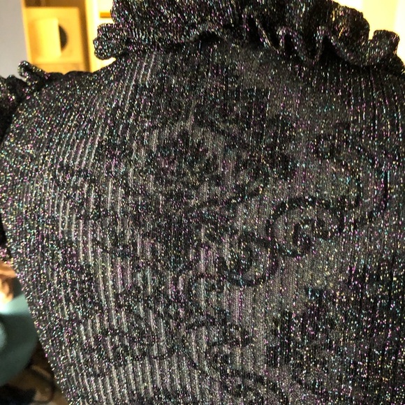 ZARA Sparkly Ruffled Top Small - Picture 11 of 13
